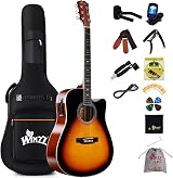 Winzz 4/4 Electro-Acoustic Guitar Sunburst 41 Inches Beginner Kit view 1
