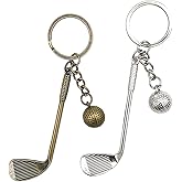 xuanhang 2 Pack Set Golf Keychain for Women Men Golfers,Golf Ball Pendant Charms Set Keychains Accessories Gifts For Car Key Ring,Backpacks,Hand Bag