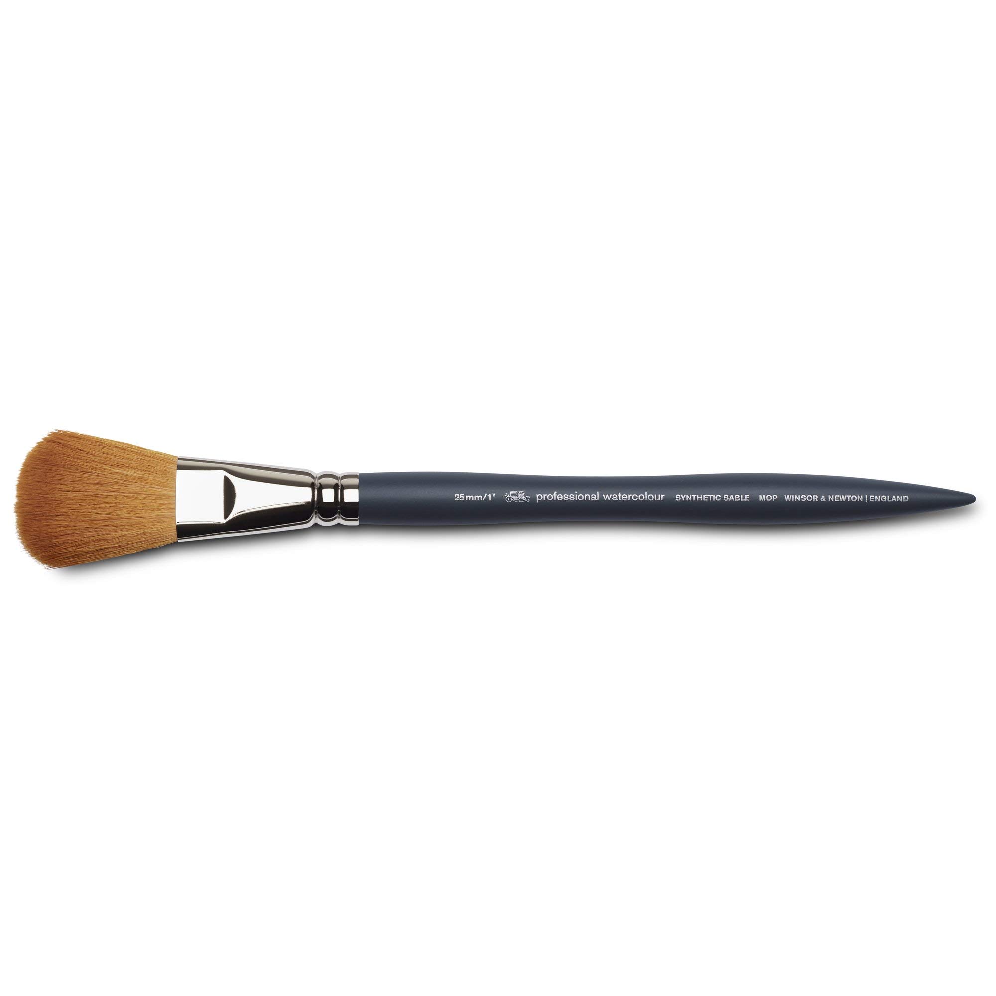 Winsor & Newton 5011425 Professional Watercolour Brush, Painting Brush for Watercolour Paints with Synthetic Fibres, Ergonomic Handle, Durable and Dimensionally Stable, Short Handle - Mop 1 Inch
