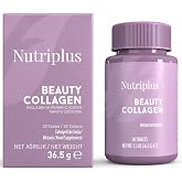 FARMASi Nutriplus Beauty Collagen Tablets, Non GMO, Gluten Free,1.3oz | Type I and Type III Hydrolyzed Collagen with Vitamin C, 2000 mg Collagen Per Serving, Unflavored, Daily Use, 30 Tablets