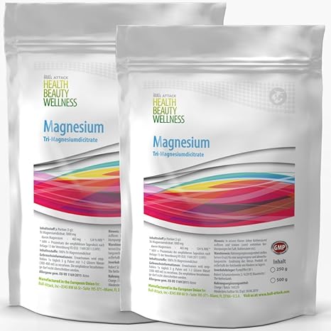 MAGNESIUM CITRAT | 1kg (2x 500g) Reines Pulver | Magensiumcitrat | 100% Rein Ohne Zusatzstoffe | Premium Qualität