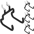 4 Pieces Pegboard Hooks Pegboard Drill Holder Double Power Tool Black Flat Utility Hook Peg Board Organization Accessory for Workbench, Garage Storage(2.75 x 2.56 x 3.54 Inch)