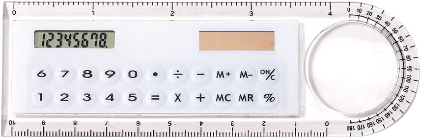 New Design 3 in 1 Mini Plastic Arithmetic Ruler with Calculator and Magnifier Function-Childrens Stationery