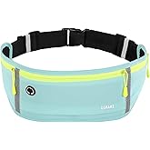 USHAKE Slim Running Belt, Workout Fanny Pack for Men Women,Exercise Waist Pack for Apple iPhone Holder, Runner Belt for Running Walking Cycling Camping Gym Mint blue