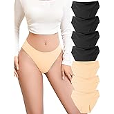 Derisaly Seamless Briefs Underwear for Women Hipster No Show Panties Soft Stretch Bikini Invisible Breathable Sewn Crotch