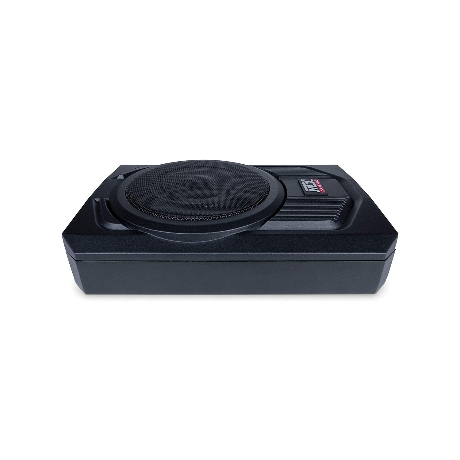 MTX TN8MS Terminator 8 Inch Micro Compact Amplified Subwoofer Enclosure for Small Vehicles with Class A/B Amplifier, Variable Bass Boost, External Bass Control, and Smart Engage Auto Turn On Circuitry