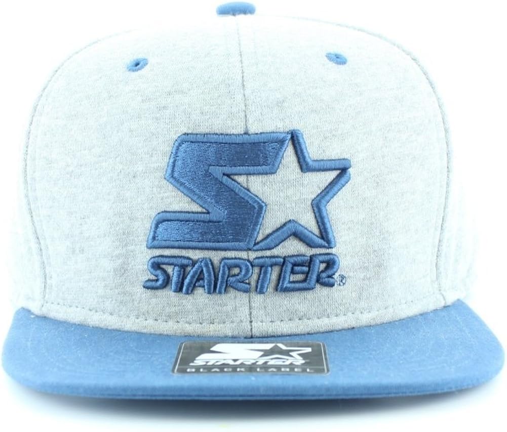 STARTER Icon Logo Snapbacks Black Label 2 Tone Baseball Caps (Grey/Blue