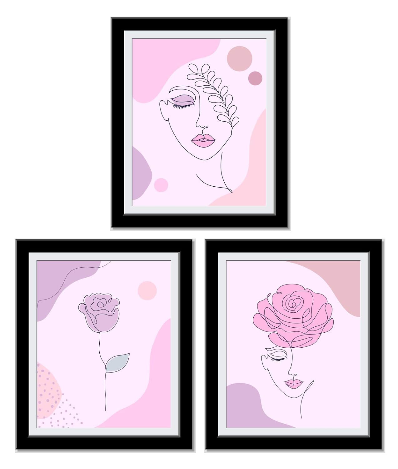 Posters For Room Aesthetic - Female Rose Line Art - Abstract Art - Boho Decor - Minimalist Wall Art - Cute, Trendy Art Prints - Gift For Her - 8X10 Unframed…