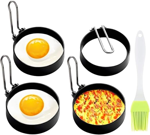 Amazon Com Egg Ring 4 Pack Cadavo Non Stick Egg Ring Mold Stainless Steel Circle Shaper Pancake Rings Kitchen Cooking Tool For Frying Egg Mcmuffin Sandwiches Egg Maker Molds Set 4pcs Kitchen