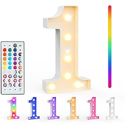 Pooqla Colorful Light Up Numbers, 35 Colors LED
