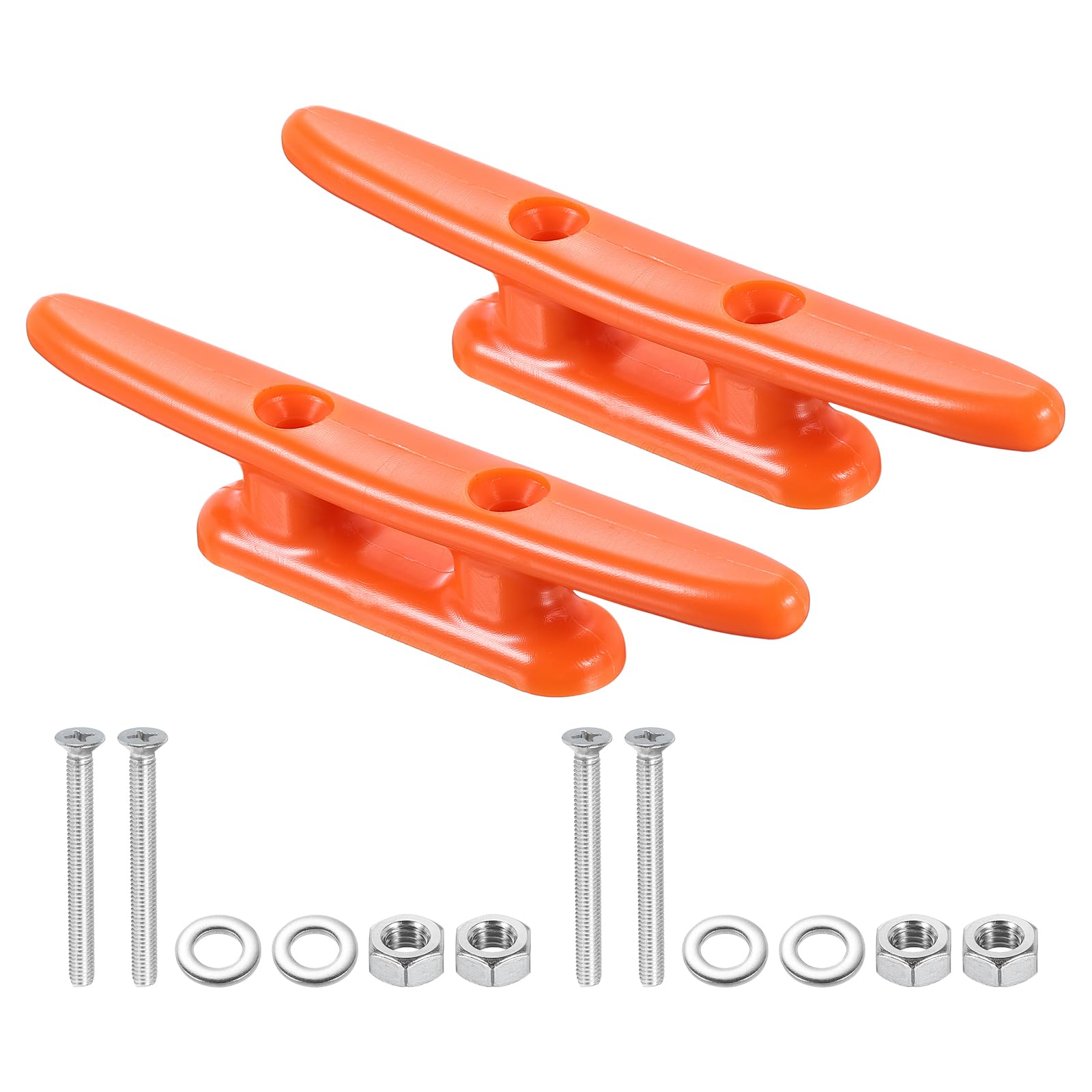 PATIKIL 4 Inch Nylon Boat Dock Cleat 2 Pack Kayak Rope Tie Cleat with Screws for Boat Docks Kayaks Marine Nautical Decor, Orange