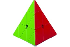 CFMOUR Pyramid Speed Cube - Moyu Meilong 3x3x3, Stickerless Triangle Magic Cubes - Fast Smooth Turning Vivid Colour Puzzle Game Brain Toy for Kids and Adult