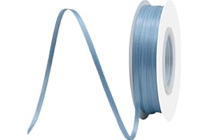 BVIEAKD Dusty Blue Satin Ribbon 1/8" X 50 Yards Solid Color Double Faced Ribbons Perfect for Crafts Wedding Decor Bow Making 
