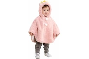 CLOBEAU Baby's Car Seat Poncho Cute Toddler Hooded Poncho Cloak Coat Cape Coat Snowsuit Warm Poncho Shawl Poncho 0-3Years