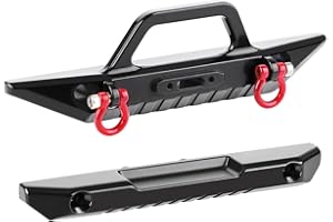 DashRC Aluminum Front Rear Bumper Set, Hard Body Bumper for 1/18 RC Crawler Redcat Ascent-18 Upgrades Parts Accessories