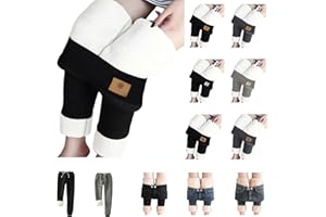 INESVER Fleece Lined Leggings Women Winter Warm Yoga Leggings Thermal Sherpa Lined Pants High Waisted Slim Fit Pants