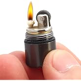 The World's Smallest Kerosene Lighter! Height 2.5cm/&phi; 1.3cm Capsule Lighter Portable Metal Miniature EDC Gear Waterproof Tiny Peanut Lighter (Fuel not Included) (Mini Black)