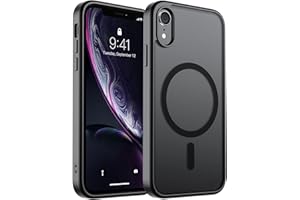 SUPFINE Magnetic for iPhone XR Phone Case(Compatible with MagSafe)(Military Grade Drop Protection) Slim Translucent Matte Shockproof with Anti-Fingerprint Phone Cover,Black