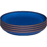 Denby Imperial Set of 4 Coupe Salad Plate Set, One size, cobalt blue