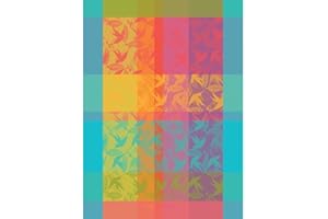 GARNIER-THIEBAUT USA Garnier Thiebaut Mille Colibris Tor Antilles (One Thousand Hummingbirds) French Kitchen Towel 22"x30", Cotton, Jacquard