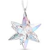 SWAROVSKI Shimmer Star Ornament, Medium, Multicolored Swarovski Crystals on White Satin Ribbon, Part of the Classic Collection