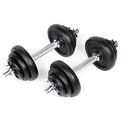 Adjustable Plated Dumbbell Set 20kg for Strength Kuwait Ubuy