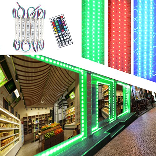 LED Storefront Lights,Pomelotree 40ft 80 Pieces Waterproof led window lights for Letter Sign Advertising Signs LED Light module,4 Set 5050 SMD LED Module (RGB light)