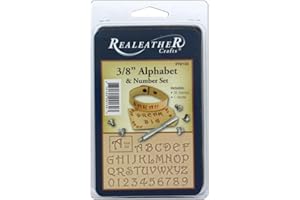 REALEATHER Realleather T8133 10026201 Alphabet and Number Stamp, 0.375 Set
