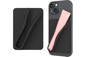 DOB SECHS Silicone Lip Holder for Cell Phone Lipstick Lip Glaze Phone Case Back Stick On Holder for iPhone and Android Phones, Black