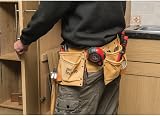 Draper Redline Double Leather Tool Belt 10 Pockets Hammer Tape Pliers Holder view 3
