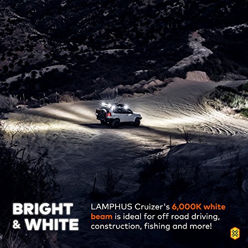 LAMPHUS 2pc CRUIZER 6.5" 36W LED Spotlight [30 Degree Spread] [Spot/Fog/Reverse Applications] [IP67] - for Off-Road, Tractors, Tow Trucks, Powersports & Marine Use - Thumbnail 2