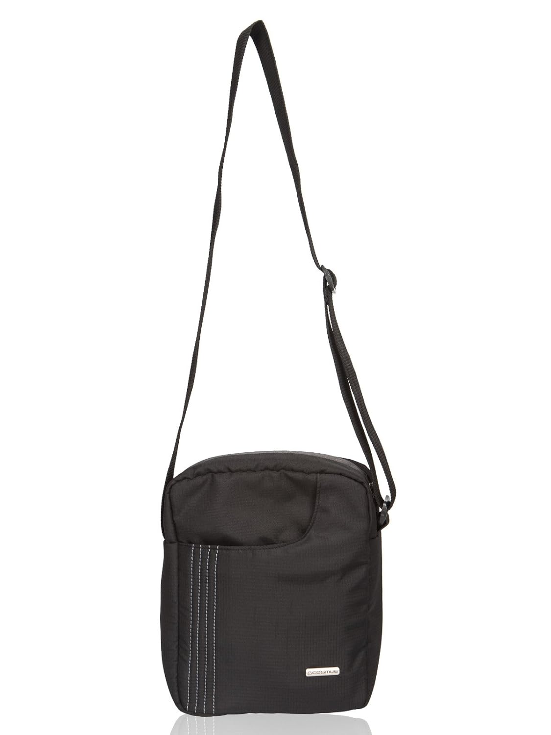 cosmus polyester black sling & cross-body bag for unisex