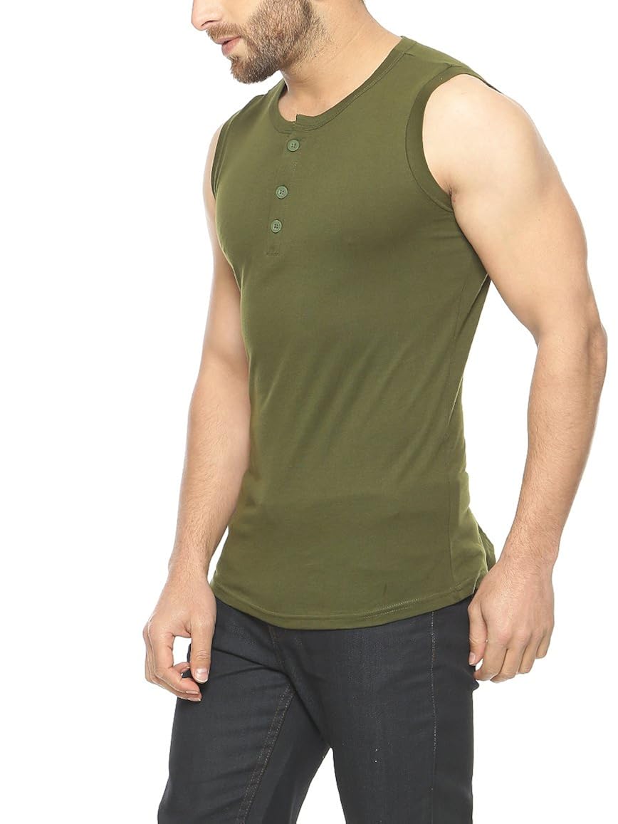 gritstones men's cotton round neck t-shirt (green)