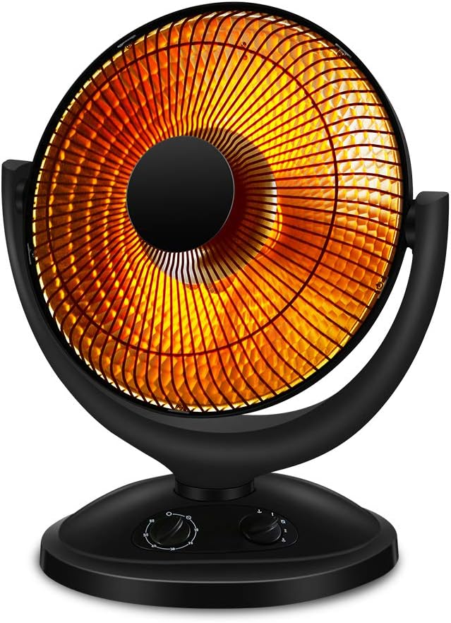 Kismile Oscillating Parabolic Space Heater with Thermostat and Timer, Radiant Dish Kismile Oscillating Parabolic Space Heater with Thermostat and Timer, Radiant Dish