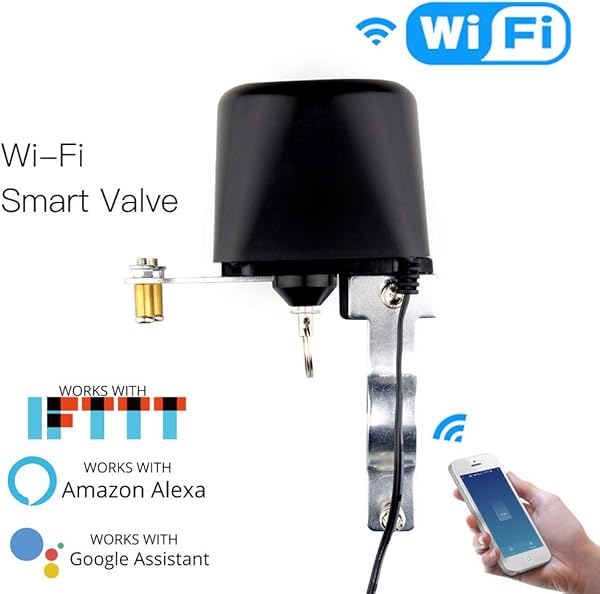 Noblik Controlador de VLvula Inteligente Wifi para Sistema de AutomatizaciN Del Hogar para Control de Voz de Gas o Agua Smart Home Alexa Echo Home Enchufe de la UE