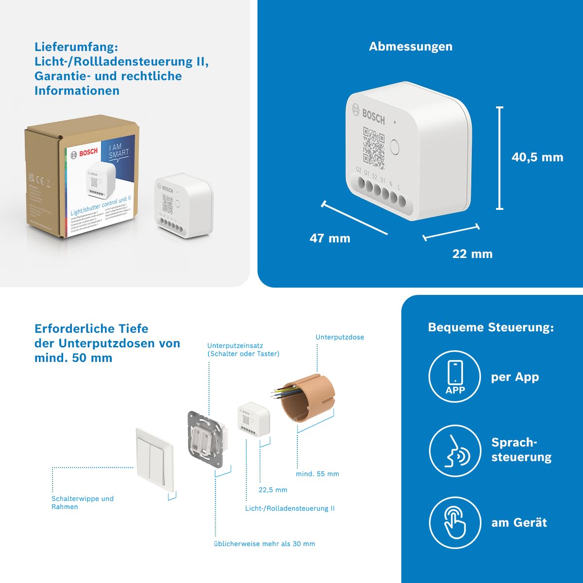 Bosch Smart Home Licht-/Rollladensteuerung II, Licht & Rollläden smart machen, App- & Sprachsteuerung, Automationen & Zeitpläne, Apple Home, Google Home & Alexa kompatibel, Controller II erforderlich 3
