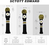 Scott Edward Daisy Knit Golf Headcovers 3Pcs Driver Fairway Hybrid 460CC view 3