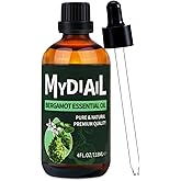 MYDIAIL Bergamot Essential Oil (4 oz) Pure and Natural Bergamot Oil for Diffuser, Massage, Candle Making, Skin & Hair Care, H