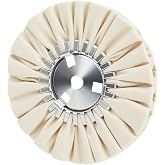 QZATTCAEN 8" White Airway Buffing Wheel, 5/8" Arbor, 16-Ply Fine Polishing Wheel for Angle Grinder, Final Polishing for Aluminum &amp; Metal, Mirror Shine &amp; High Gloss Finish, 1 PC