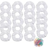 20 Pack White Scrunchies for Tie Dye Party Hair Elastic Hair Ties Pony Tail Holder for Women