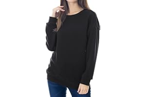 Smallshow Fleece Maternity Nursing Sweatshirt Long Sleeve Breastfeeding Tops