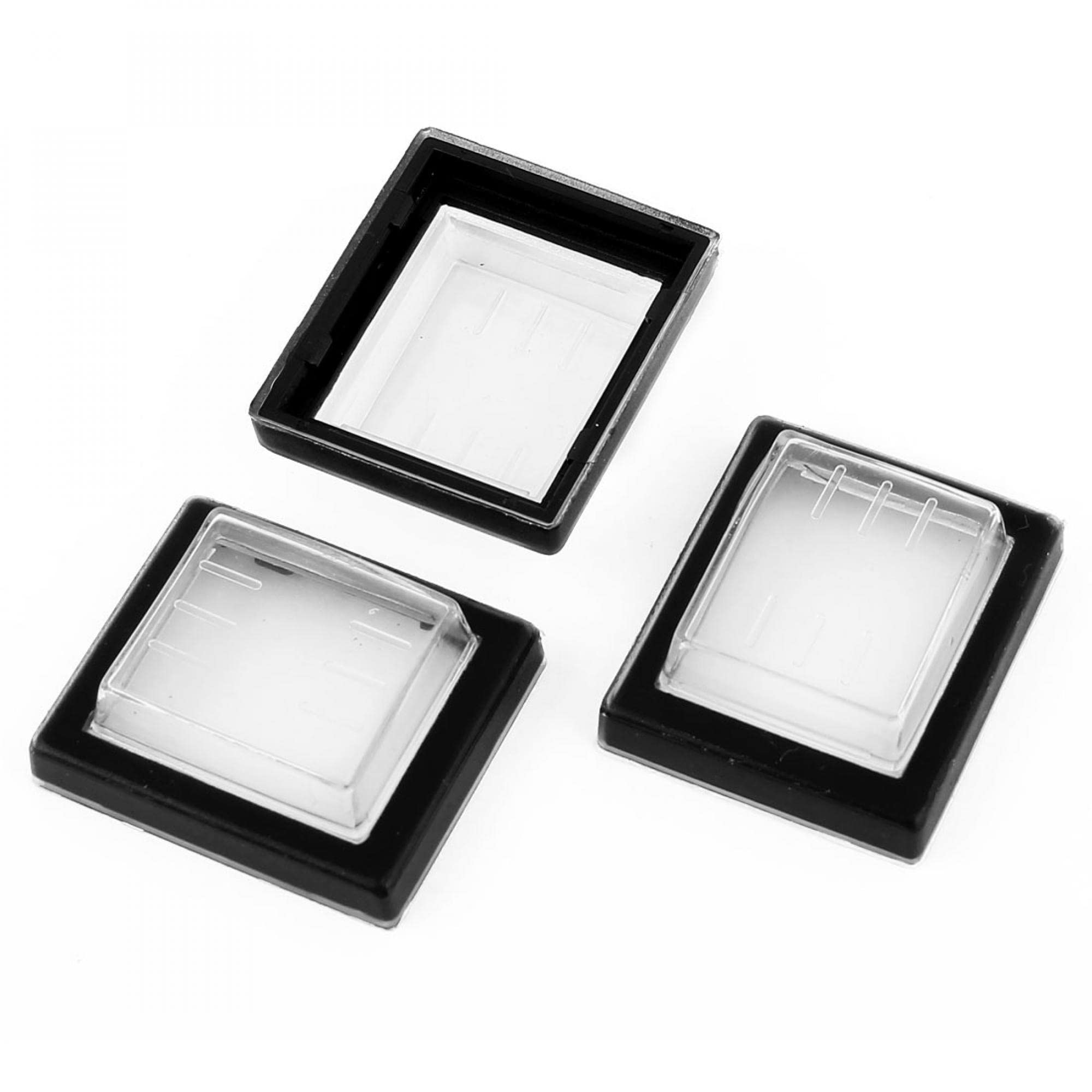 sourcingmap 3 Pcs Clear Black Silicone Waterproof Rocker Switch Protect Cover Rectangle Cap