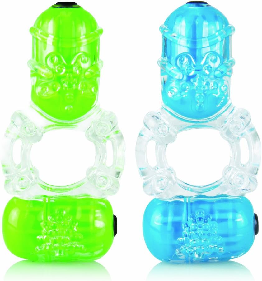 Screaming O Colour Pop Big O2 Waterproof Vibrating Penis Ring with Mini Bullets in Assorted Colours, Blue - Image 5