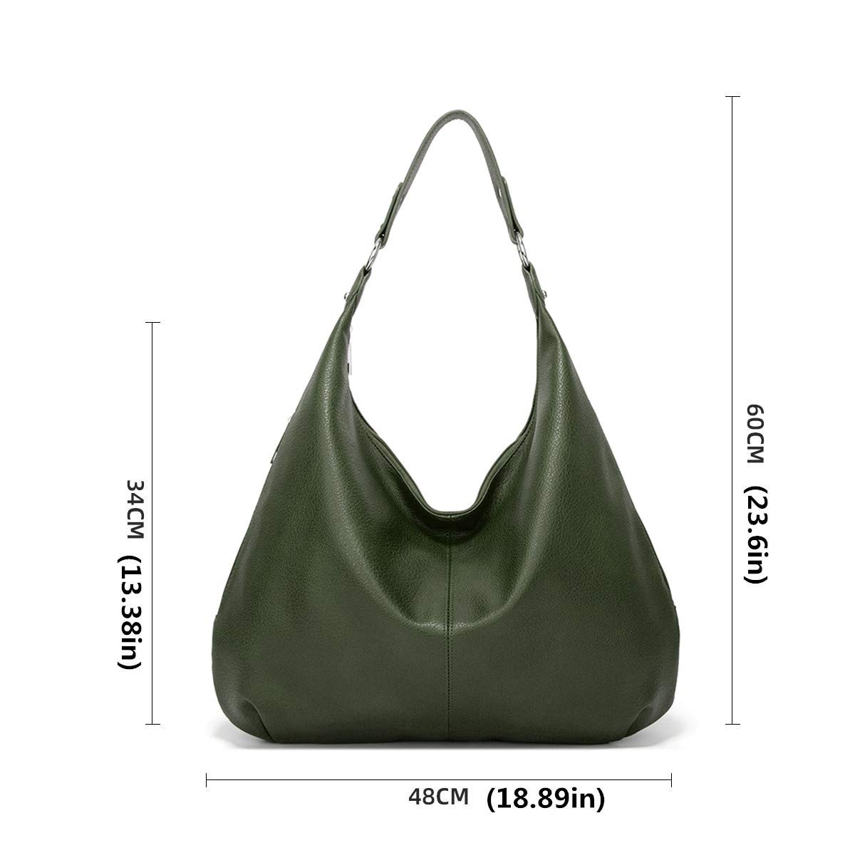 Ashioup Damen Bag Hobo-Taschen, Schwarzes Grün