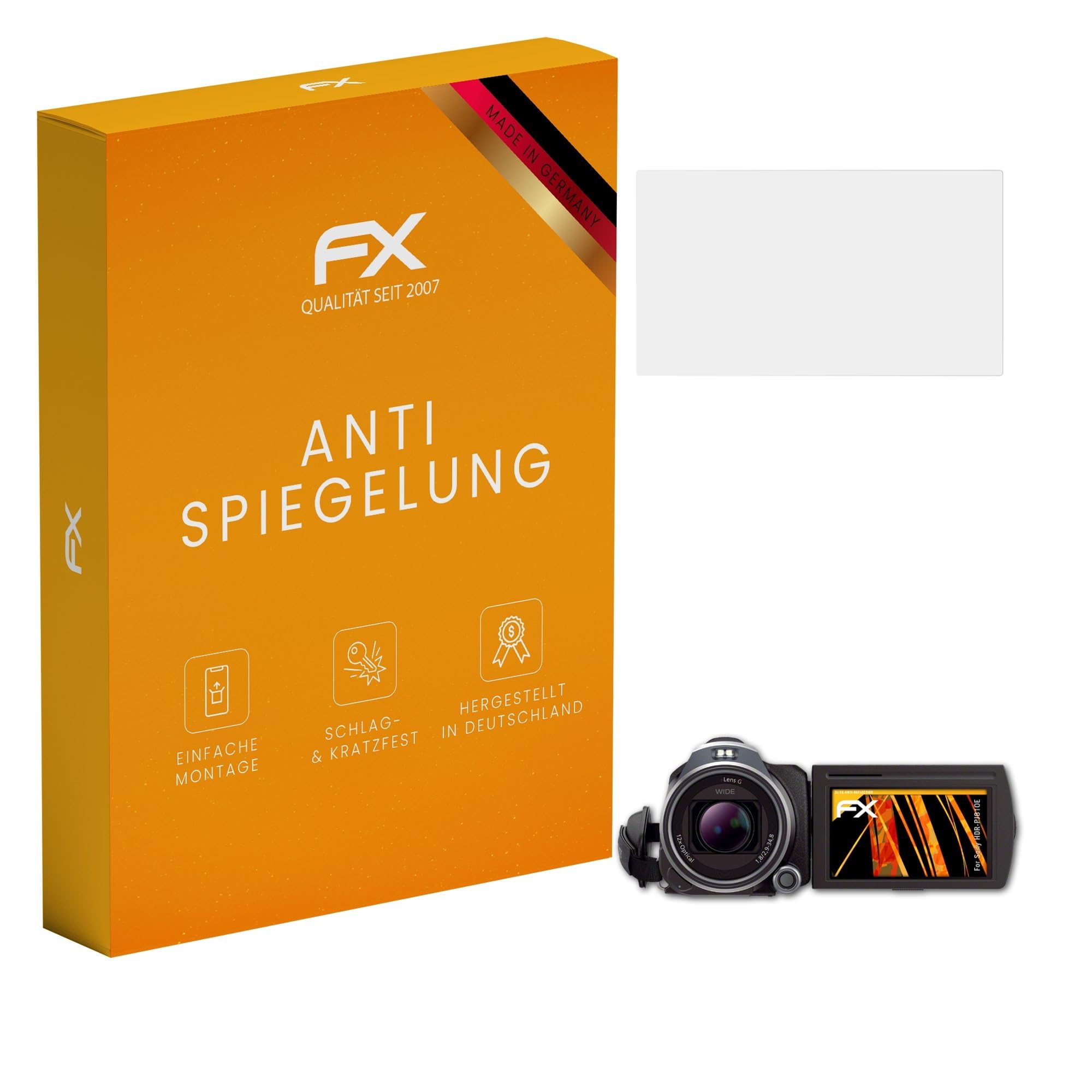 atFoliX Screen Protector compatible with Sony HDR-PJ810E Screen Protection Film, anti-reflective and shock-absorbing FX Protector Film (3X)
