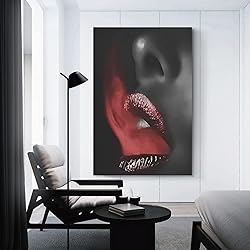 Black And White Sexy Woman Red Lips Smoke Aesthetic