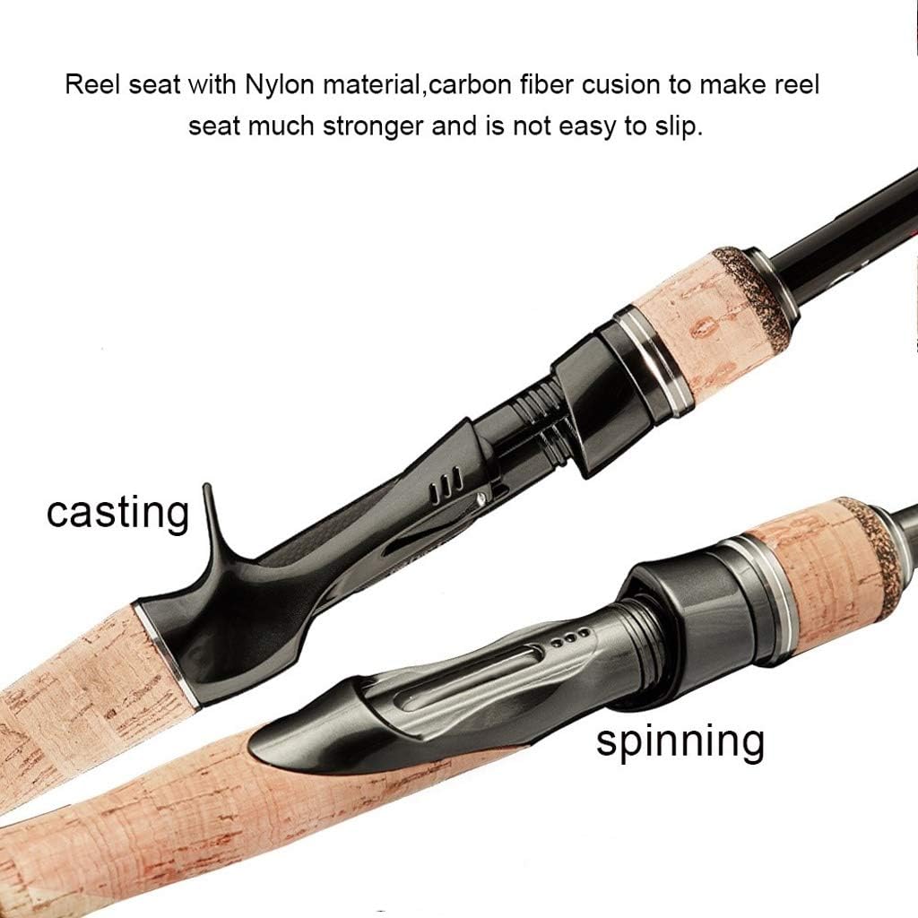 1.8m 2.1m 2.4m 2.7m 3 Section Baitcasting Fishing Rod Travel Ultra Light Casting Spinning Lure 5g-40g M/ML/MH Rod (Size : Casting 2.1m 10 30g)