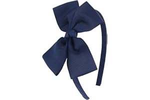 MIDI RIBBON MEEDEE Navy Bow Headband for Girls Grosgrain Ribbon Hair Hoop Headband for Toddlers Kids Party Decoration Cosplay Costume Headwear Makeup Handmade Hair Band