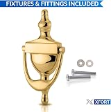 XFORT Traditional Door Knocker Polished Brass Victorian Urn Front Door Knocker view 2