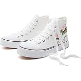 hash bubbie High Top Sneakers for Women Classic High Tops Canvas Shoes Lace up Women's Fashion Sneaker